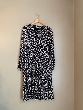 NWT Masai Copenhagen Dress MaNoelia A Shape Black Tan Polka Dots XXL Lagenlook